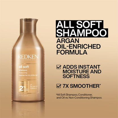 REDKEN - ALL SOFT SHAMPOO 10.1oz